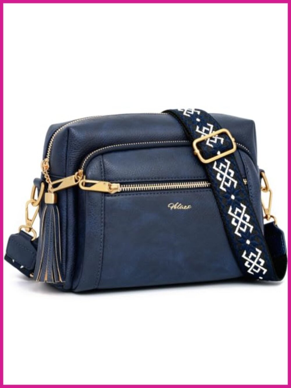 Vegan Leather Crossbody Bag Anti Theft Multi Compartment Purse